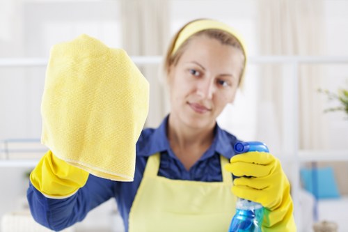 Gentle cleaning treatment being applied to a stained wall surface