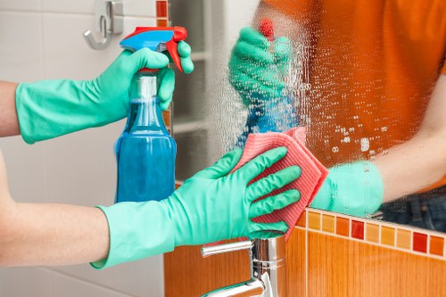 Local upholstery cleaner treating dining chairs in Barnet