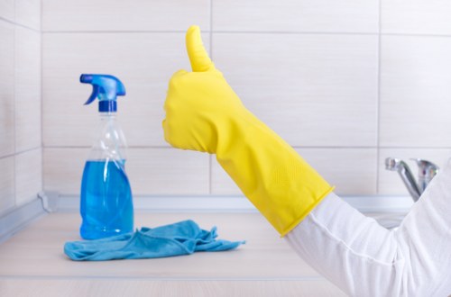 Professional exterior cleaning for a commercial building façade