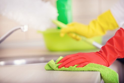 Professional hot water extraction on a hallway carpet
